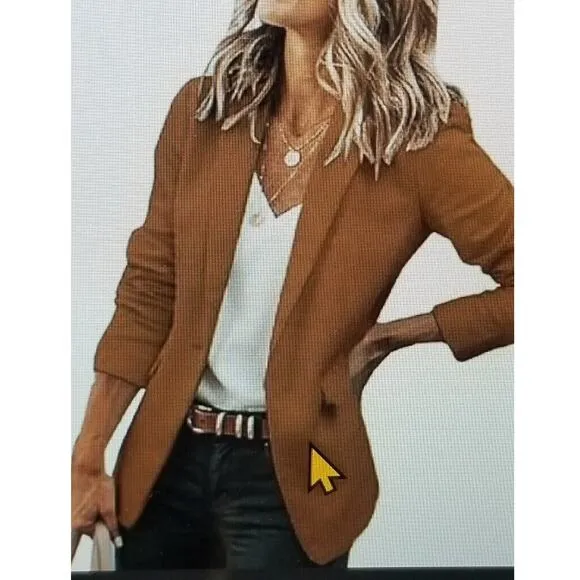 Cicy Bell Women's Casual Business Lightweight Long Sleeve Jacket Blazer Size L