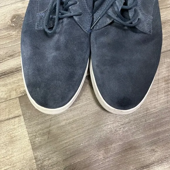 Clae Ellington Suede Lace Up Waxed Shoes Navy Blue Grey Men’s Size 12