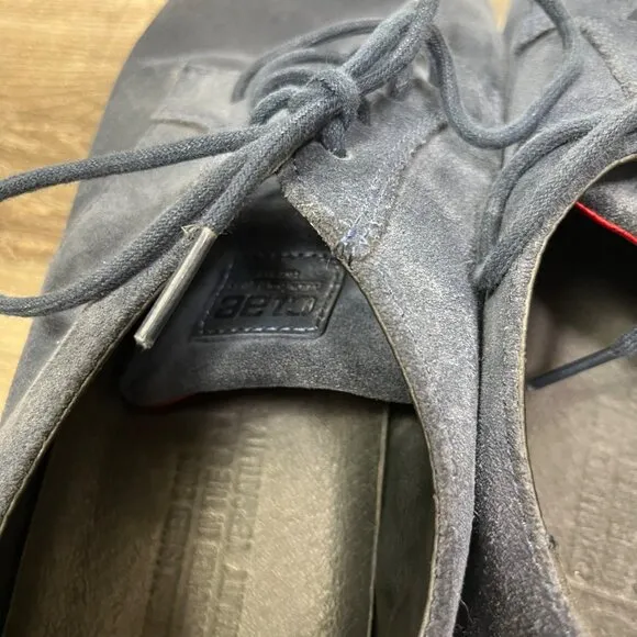Clae Ellington Suede Lace Up Waxed Shoes Navy Blue Grey Men’s Size 12