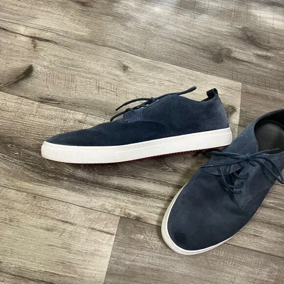 Clae Ellington Suede Lace Up Waxed Shoes Navy Blue Grey Men’s Size 12