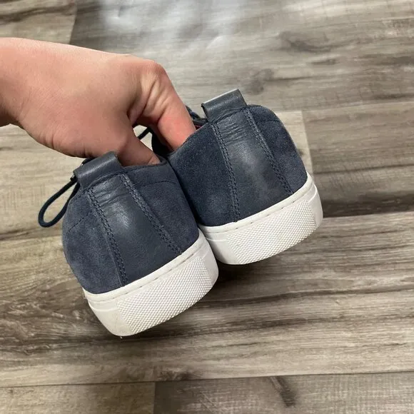 Clae Ellington Suede Lace Up Waxed Shoes Navy Blue Grey Men’s Size 12