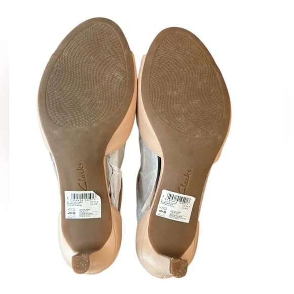 Clarks Alice Flame heeled sandals in blush leather Women’s Size 8 M
