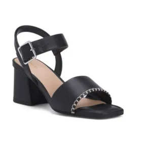CLARKS Leather Siara 65 Buckle Heeled Sandals Black
