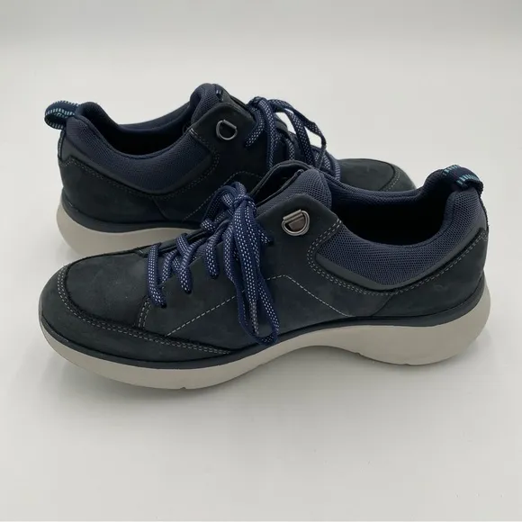 Clarks Leather Wave Walk 2.0 Walking Waterproof Lace Up Tennis Shoes Sneakers 6