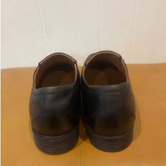 Clarks Mens Whiddon Step Black Leather Slip On Loafers Shoes Comfort Sz 10 Wide