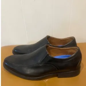 Clarks Mens Whiddon Step Black Leather Slip On Loafers Shoes Comfort Sz 10 Wide
