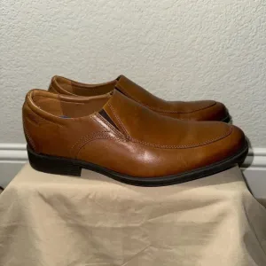 CLARKS Men’s Whiddon Step Dark TanLeather Slip-on Loafer 9.5M