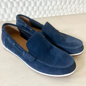 Clark’s Navy Blue Suede Loafers Morven Sun Men's Boat Shoes Size 7.5