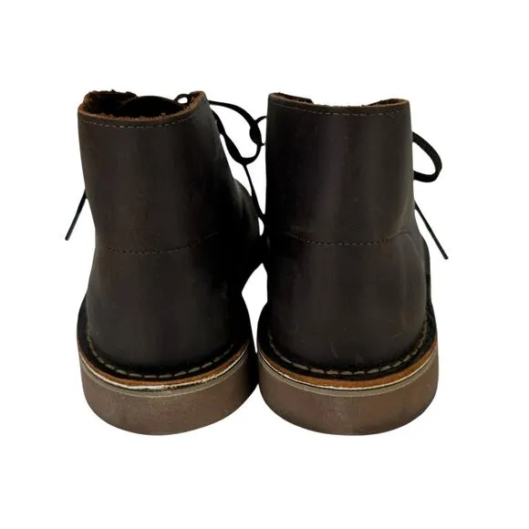 Clarks NEW Bushacre 3 Dark Brown Leather Lace Up Classic Chukka Boots