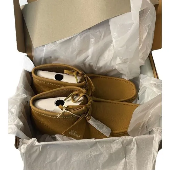 Clarks Original Free People Wallabee Women's Leather Boots Size US 10 Mid Tan