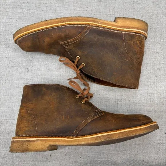 Clarks Originals Desert Boot Brown Leather Beeswax Chukka Lace Up Women's 8.5