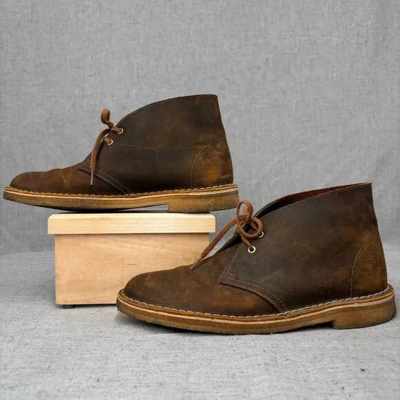 Clarks Originals Desert Boot Brown Leather Beeswax Chukka Lace Up Women's 8.5