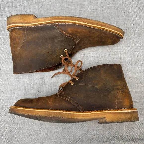 Clarks Originals Desert Boot Brown Leather Beeswax Chukka Lace Up Women's 8.5