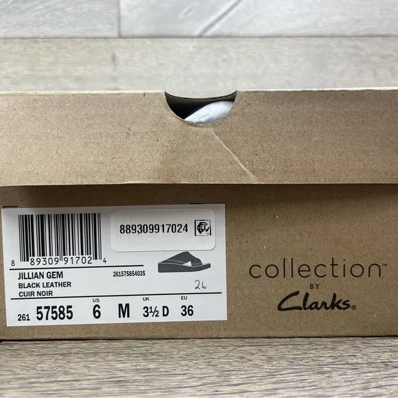 Clarks Womens Jillian Gem Faux Leather Slip On Wedge Sandals  size 6M