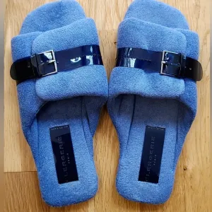 Clergerie Irinae Terry Slides Sandals Size 8 Sky Blue