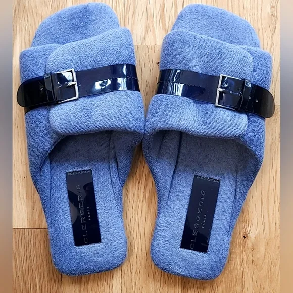 Clergerie Irinae Terry Slides Sandals Size 8 Sky Blue