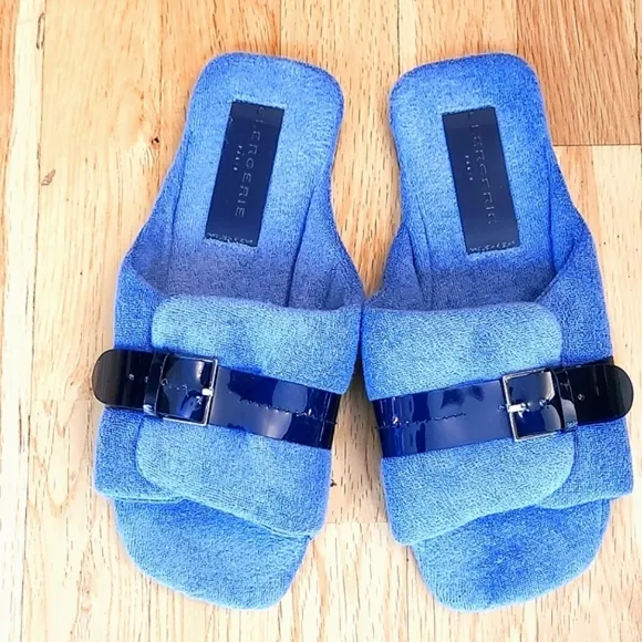 Clergerie Irinae Terry Slides Sandals Size 8 Sky Blue
