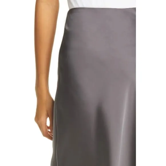 Club Monaco Charmeuse Midi Skirt Jupe Charcoal color size 00