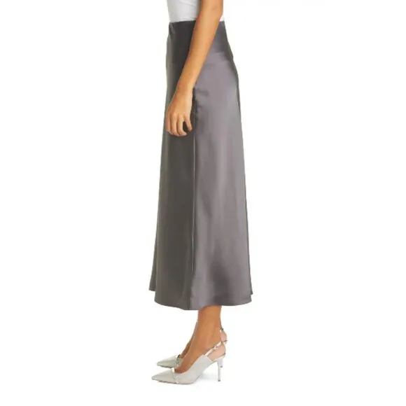 Club Monaco Charmeuse Midi Skirt Jupe Charcoal color size 00