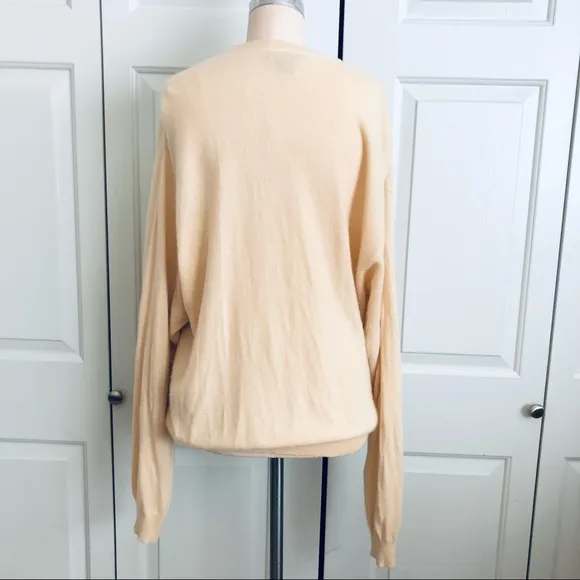 Club Room CR 💯 Cashmere Oversize Sweater Light Yellow Size XL