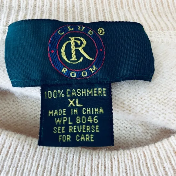Club Room CR 💯 Cashmere Oversize Sweater Light Yellow Size XL