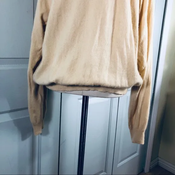 Club Room CR 💯 Cashmere Oversize Sweater Light Yellow Size XL