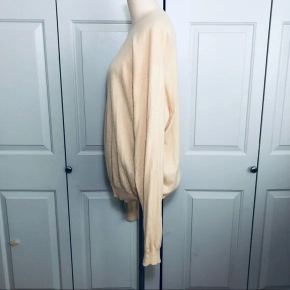 Club Room CR 💯 Cashmere Oversize Sweater Light Yellow Size XL