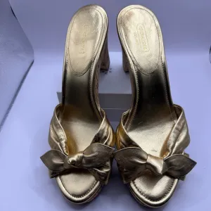 Coach Gold heels NWOB cork 9
