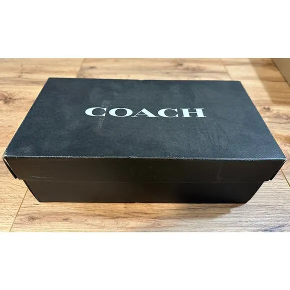 Coach Harper Beadchain Loafers Crocodile Embossed Leather Upper Ink Size 7 NIB