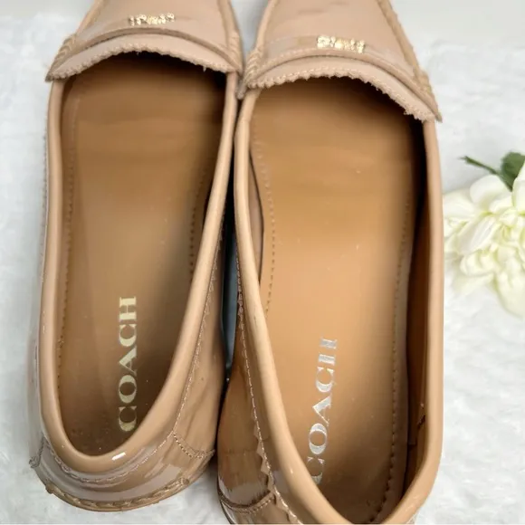 Coach ODETTE Warm Blush Camel Patent Leather Loafer