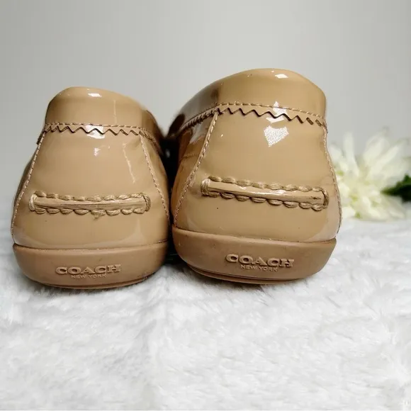 Coach ODETTE Warm Blush Camel Patent Leather Loafer
