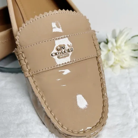 Coach ODETTE Warm Blush Camel Patent Leather Loafer
