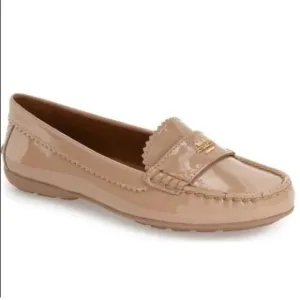 Coach ODETTE Warm Blush Camel Patent Leather Loafer