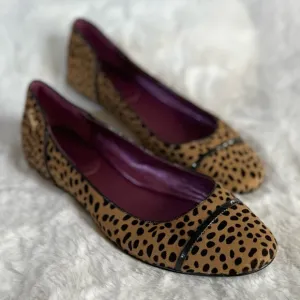 COACH Poppy 11 Randy Haircalf Flats • Animal Print Dot Calf Hair Cap Toe Flat