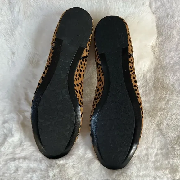 COACH Poppy 11 Randy Haircalf Flats • Animal Print Dot Calf Hair Cap Toe Flat