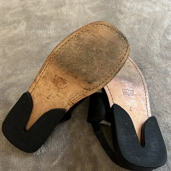 Cole Haan Black Leather Sandals Double Strap Mens Size 9