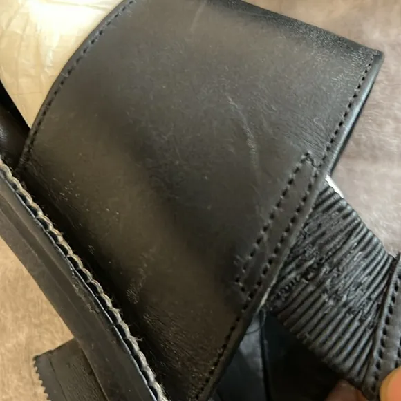 Cole Haan Black Leather Sandals Double Strap Mens Size 9