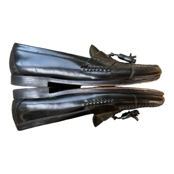 Cole Haan Black Leather Tassled Loafers Size 11 Men's Shoes