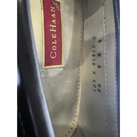 Cole Haan Black Pinch Buckle Leather  Loafers Slip On Mens 9 D Monk Strap Shoe