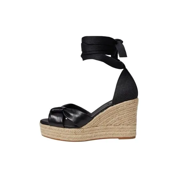 Cole Haan Cloudfeel Hampton Sandals Black Leather Black Canvas