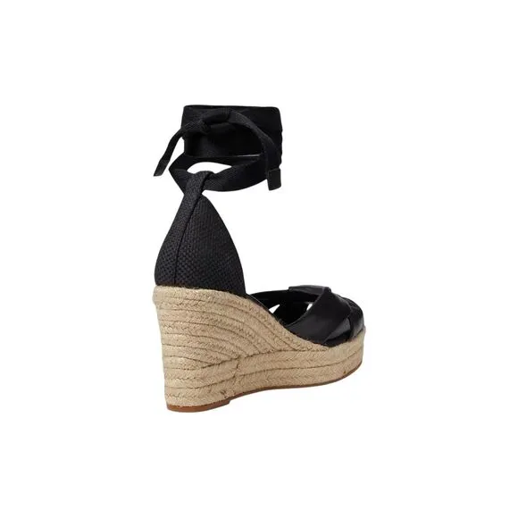 Cole Haan Cloudfeel Hampton Sandals Black Leather Black Canvas