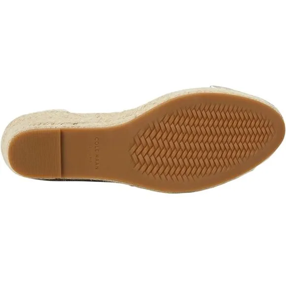 Cole Haan Cloudfeel Hampton Sandals Soft Gold Leather Natural Canvas