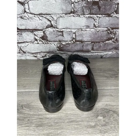 Cole Haan Formal Tuxedo Black Patent Leather Bow Loafers Dress Shoes Men 7.5M US