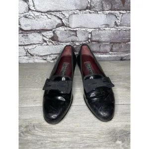 Cole Haan Formal Tuxedo Black Patent Leather Bow Loafers Dress Shoes Men 7.5M US