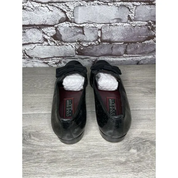 Cole Haan Formal Tuxedo Black Patent Leather Bow Loafers Dress Shoes Men 7.5M US