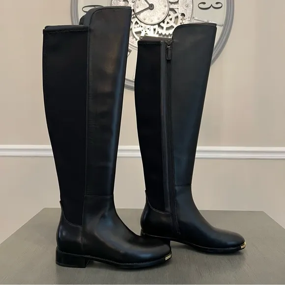 Cole Haan Grand Ambition Huntington Over-the-Knee Tall Boot Black Leather 6.5