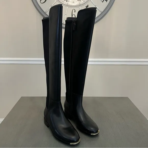 Cole Haan Grand Ambition Huntington Over-the-Knee Tall Boot Black Leather 6.5