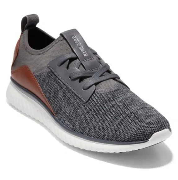 Cole Haan Grandsport Knit Oxford Casual Sneakers In Grey/ Brown Mens Size 10