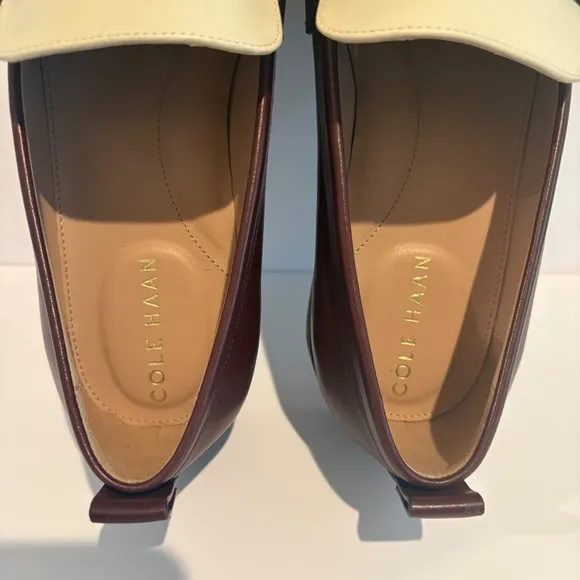 Cole Haan Lana Lux Cuoio-Ivory Penny Loafers Womens Size 9