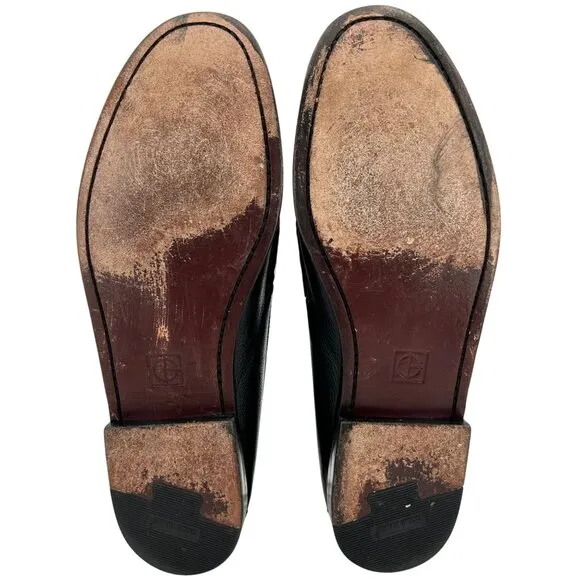 Cole Haan Men's 10D Black Brown Pebble Leather Pinch Tassel Loafers Dress Shoes